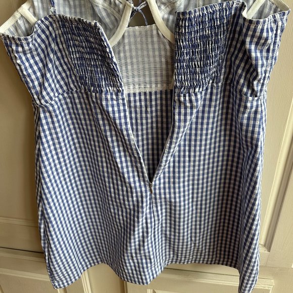 Urban Outfitters Blue & White Gingham Mini Dress Size L - Picture 4 of 10